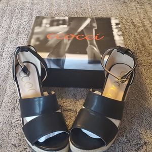 NWT and box ccocci wedge sandals